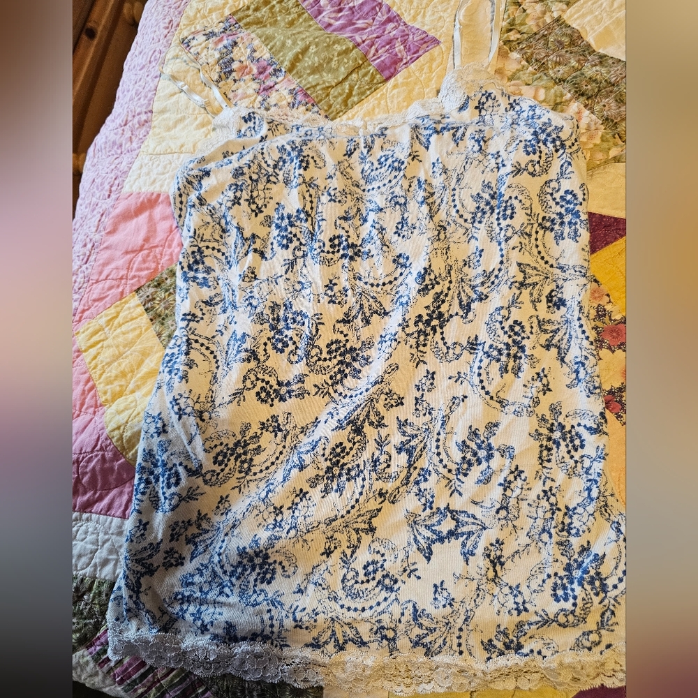 Blue and White Camisole